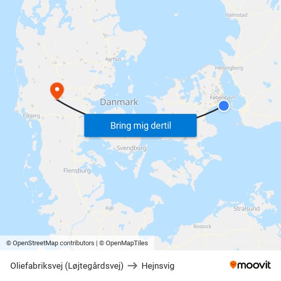 Oliefabriksvej (Løjtegårdsvej) to Hejnsvig map