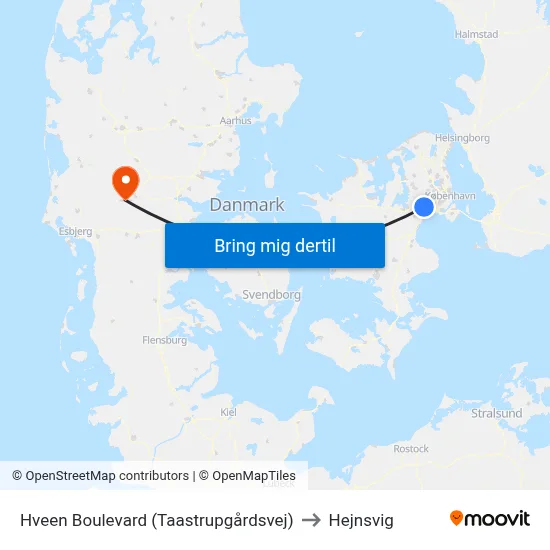 Hveen Boulevard (Taastrupgårdsvej) to Hejnsvig map