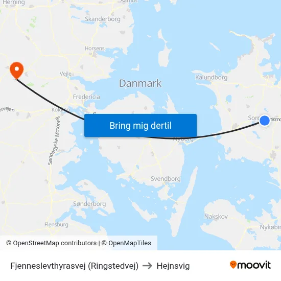 Fjenneslevthyrasvej (Ringstedvej) to Hejnsvig map