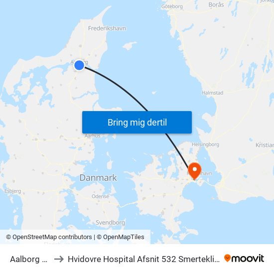 Aalborg St. to Hvidovre Hospital Afsnit 532 Smerteklinik map