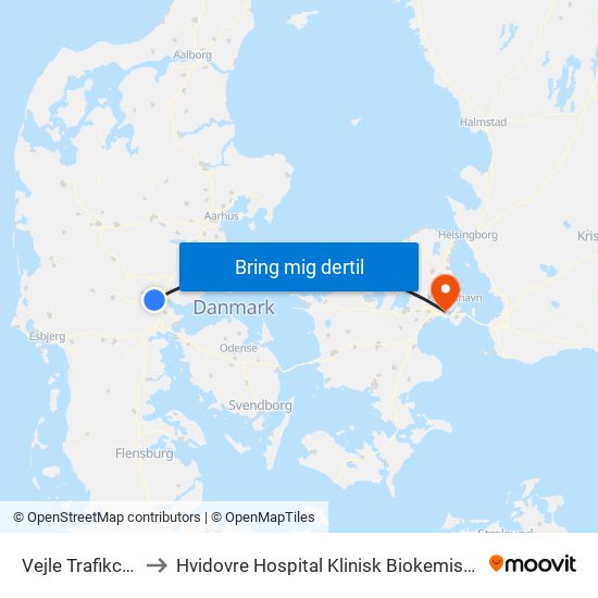 Vejle Trafikcenter to Hvidovre Hospital Klinisk Biokemisk Afd. 130 map