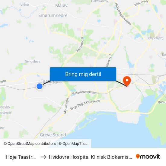 Høje Taastrup St. to Hvidovre Hospital Klinisk Biokemisk Afd. 130 map