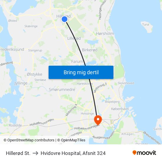 Hillerød St. to Hvidovre Hospital, Afsnit 324 map