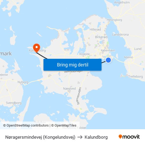 Nøragersmindevej (Kongelundsvej) to Kalundborg map