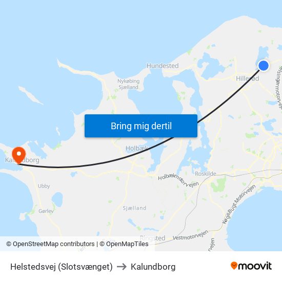 Helstedsvej (Slotsvænget) to Kalundborg map