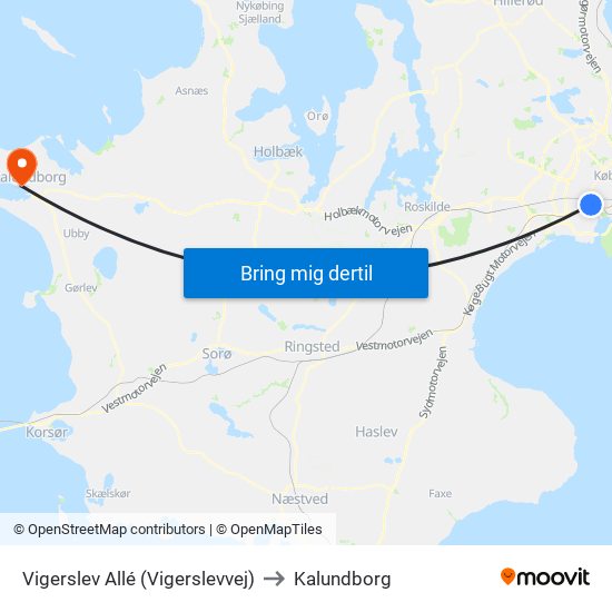 Vigerslev Allé (Vigerslevvej) to Kalundborg map