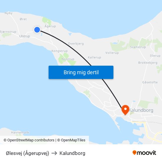 Ølesvej (Ågerupvej) to Kalundborg map
