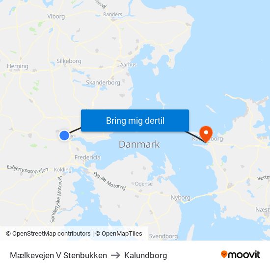 Mælkevejen V Stenbukken to Kalundborg map