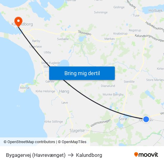 Bygagervej (Havrevænget) to Kalundborg map