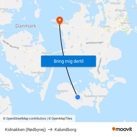 Kidnakken (Rødbyvej) to Kalundborg map