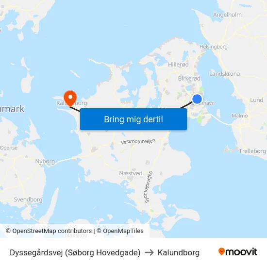 Dyssegårdsvej (Søborg Hovedgade) to Kalundborg map