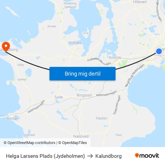 Helga Larsens Plads (Jydeholmen) to Kalundborg map