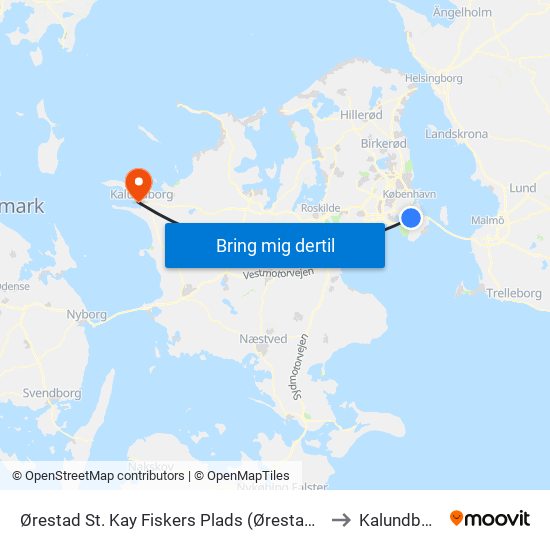 Ørestad St. Kay Fiskers Plads (Ørestad St.) to Kalundborg map
