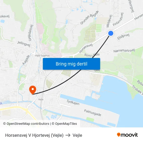 Horsensvej V Hjortevej (Vejle) to Vejle map