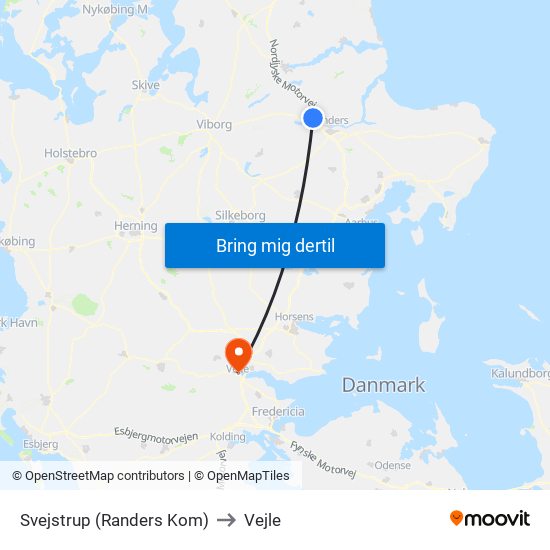 Svejstrup (Randers Kom) to Vejle map