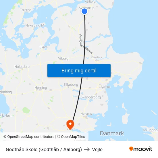 Godthåb Skole (Godthåb / Aalborg) to Vejle map
