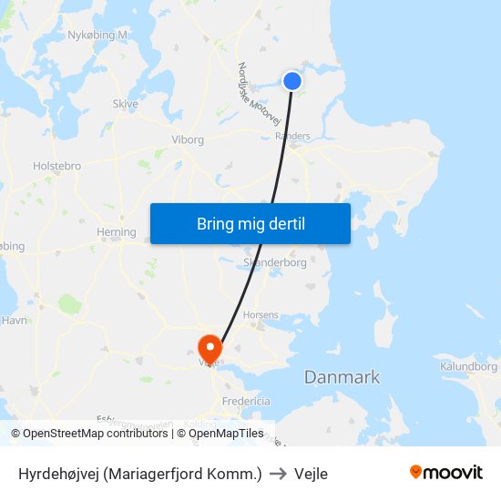 Hyrdehøjvej (Mariagerfjord Komm.) to Vejle map