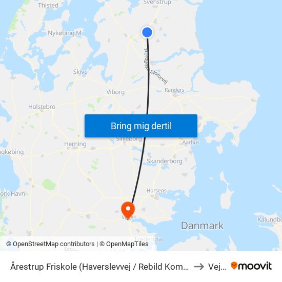 Årestrup Friskole (Haverslevvej / Rebild Komm.) to Vejle map