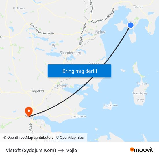 Vistoft (Syddjurs Kom) to Vejle map