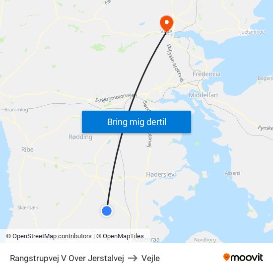 Rangstrupvej V Over Jerstalvej to Vejle map