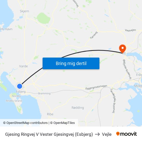 Gjesing Ringvej V Vester Gjesingvej (Esbjerg) to Vejle map