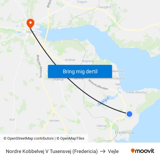 Nordre Kobbelvej V Tuxensvej (Fredericia) to Vejle map