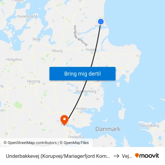 Underbakkevej (Korupvej/Mariagerfjord Komm.) to Vejle map