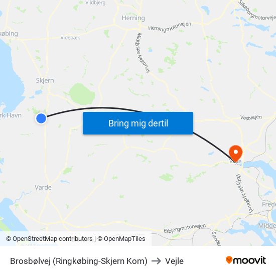 Brosbølvej (Ringkøbing-Skjern Kom) to Vejle map