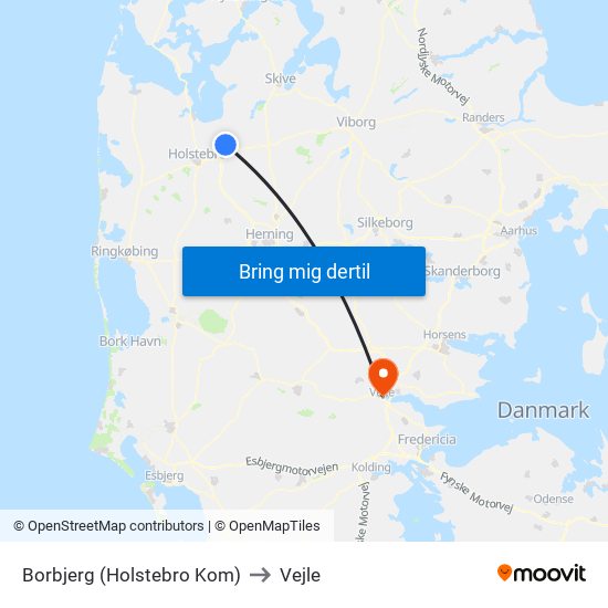 Borbjerg (Holstebro Kom) to Vejle map