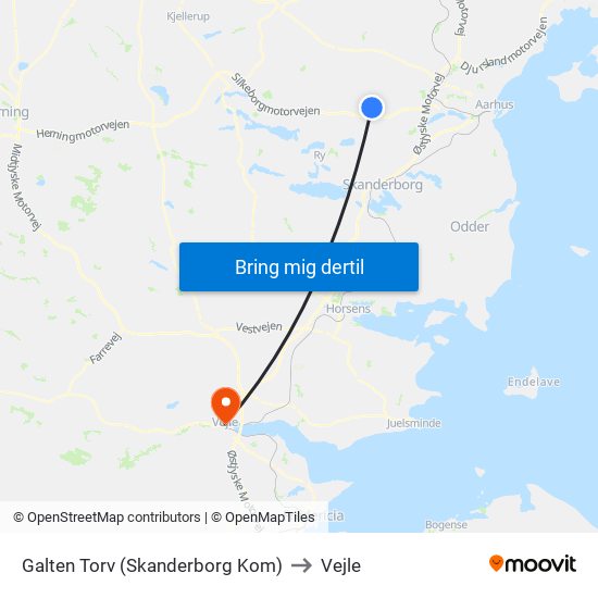 Galten Torv (Skanderborg Kom) to Vejle map