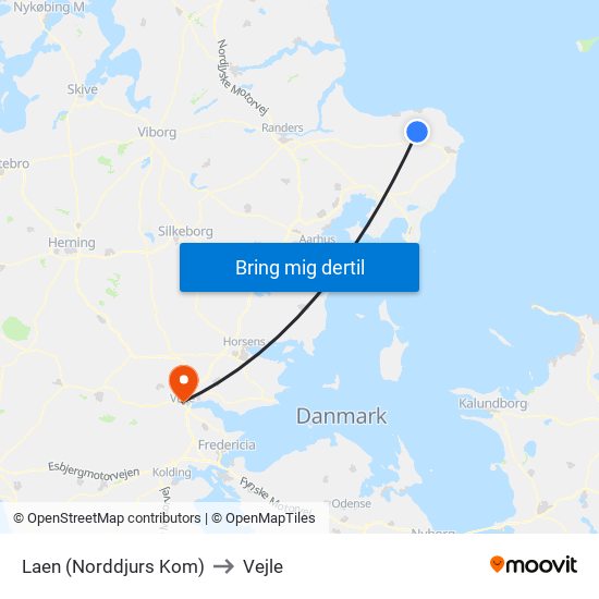 Laen (Norddjurs Kom) to Vejle map