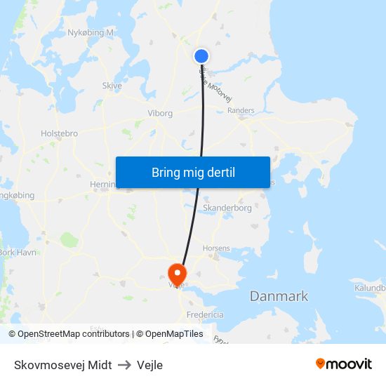 Skovmosevej Midt to Vejle map