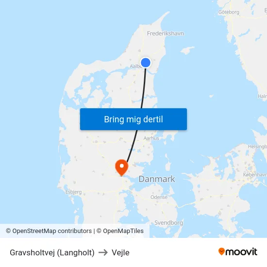 Gravsholtvej (Langholt) to Vejle map