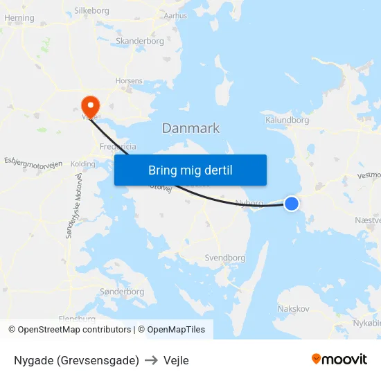 Nygade (Grevsensgade) to Vejle map