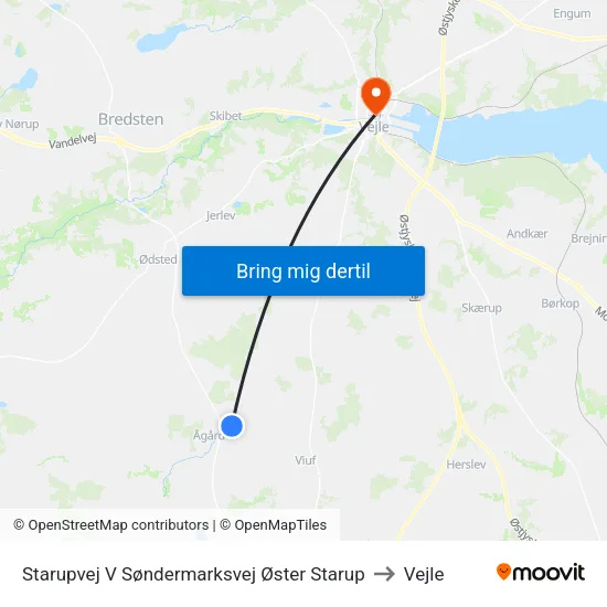Starupvej V Søndermarksvej Øster Starup to Vejle map
