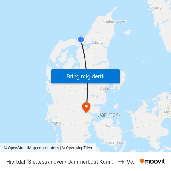 Hjortdal (Slettestrandvej / Jammerbugt Kommune) to Vejle map