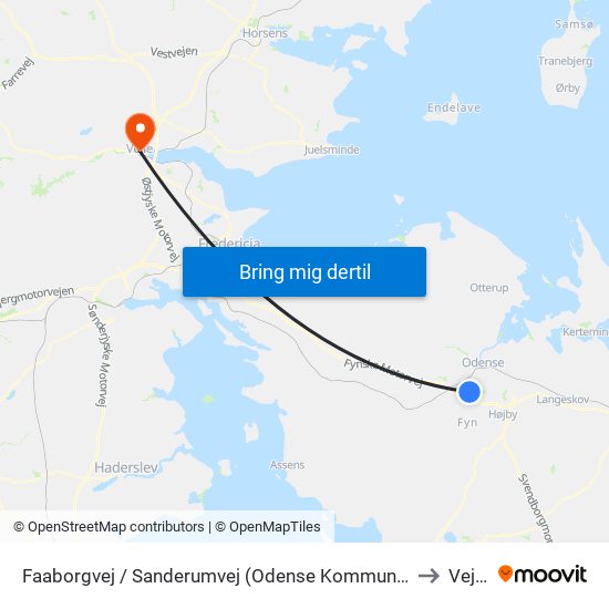 Faaborgvej / Sanderumvej (Odense Kommune) to Vejle map