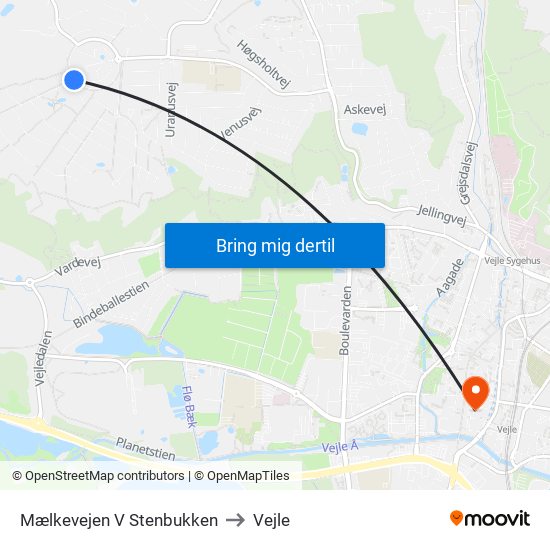 Mælkevejen V Stenbukken to Vejle map