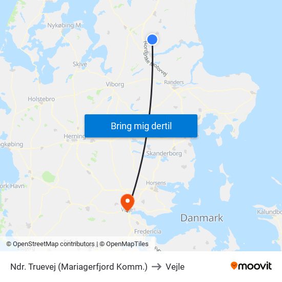 Ndr. Truevej (Mariagerfjord Komm.) to Vejle map