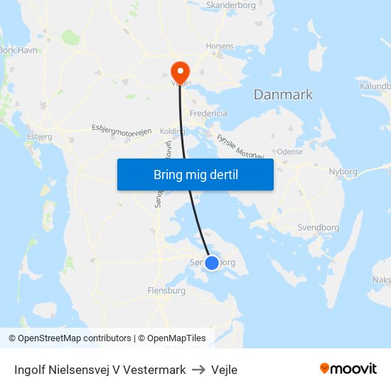 Ingolf Nielsensvej V Vestermark to Vejle map