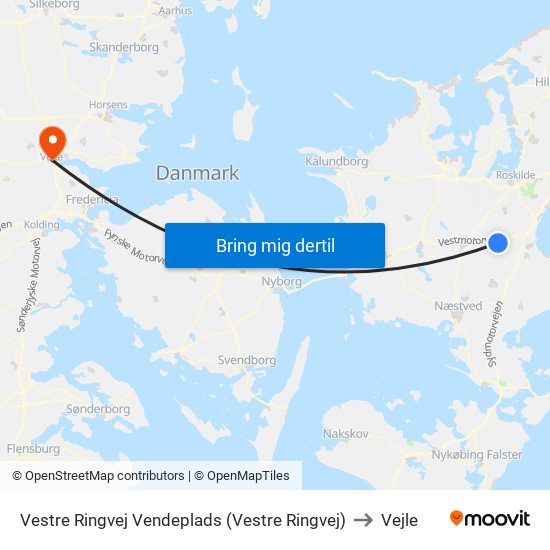 Vestre Ringvej Vendeplads (Vestre Ringvej) to Vejle map