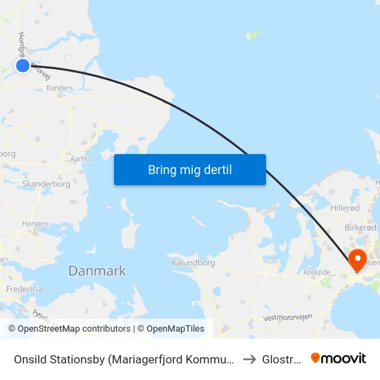 Onsild Stationsby (Mariagerfjord Kommune) to Glostrup map