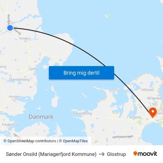 Sønder Onsild (Mariagerfjord Kommune) to Glostrup map
