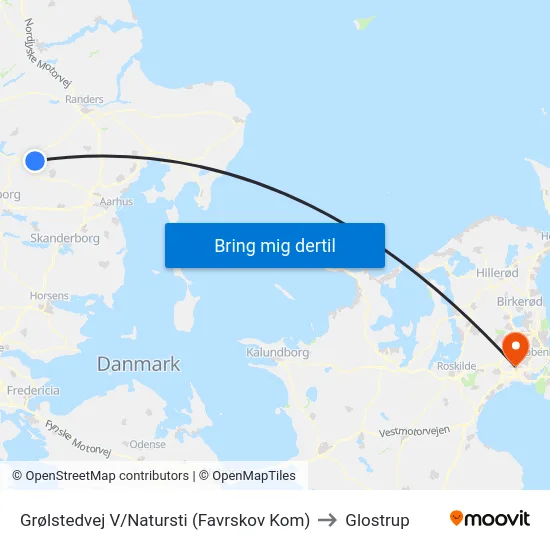 Grølstedvej V/Natursti (Favrskov Kom) to Glostrup map