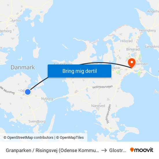 Granparken / Risingsvej (Odense Kommune) to Glostrup map