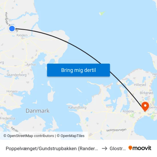 Poppelvænget/Gundstrupbakken (Randers Kom) to Glostrup map