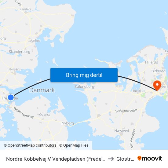 Nordre Kobbelvej V Vendepladsen (Fredericia) to Glostrup map