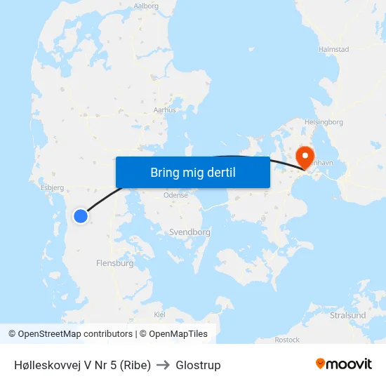 Hølleskovvej V Nr 5 (Ribe) to Glostrup map