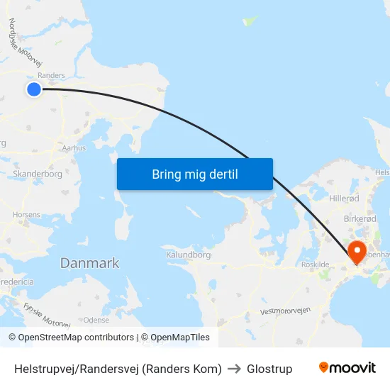 Helstrupvej/Randersvej (Randers Kom) to Glostrup map