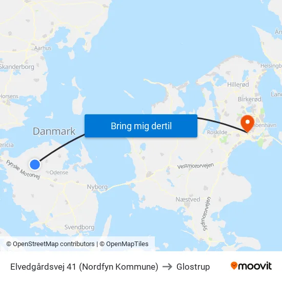 Elvedgårdsvej 41 (Nordfyn Kommune) to Glostrup map